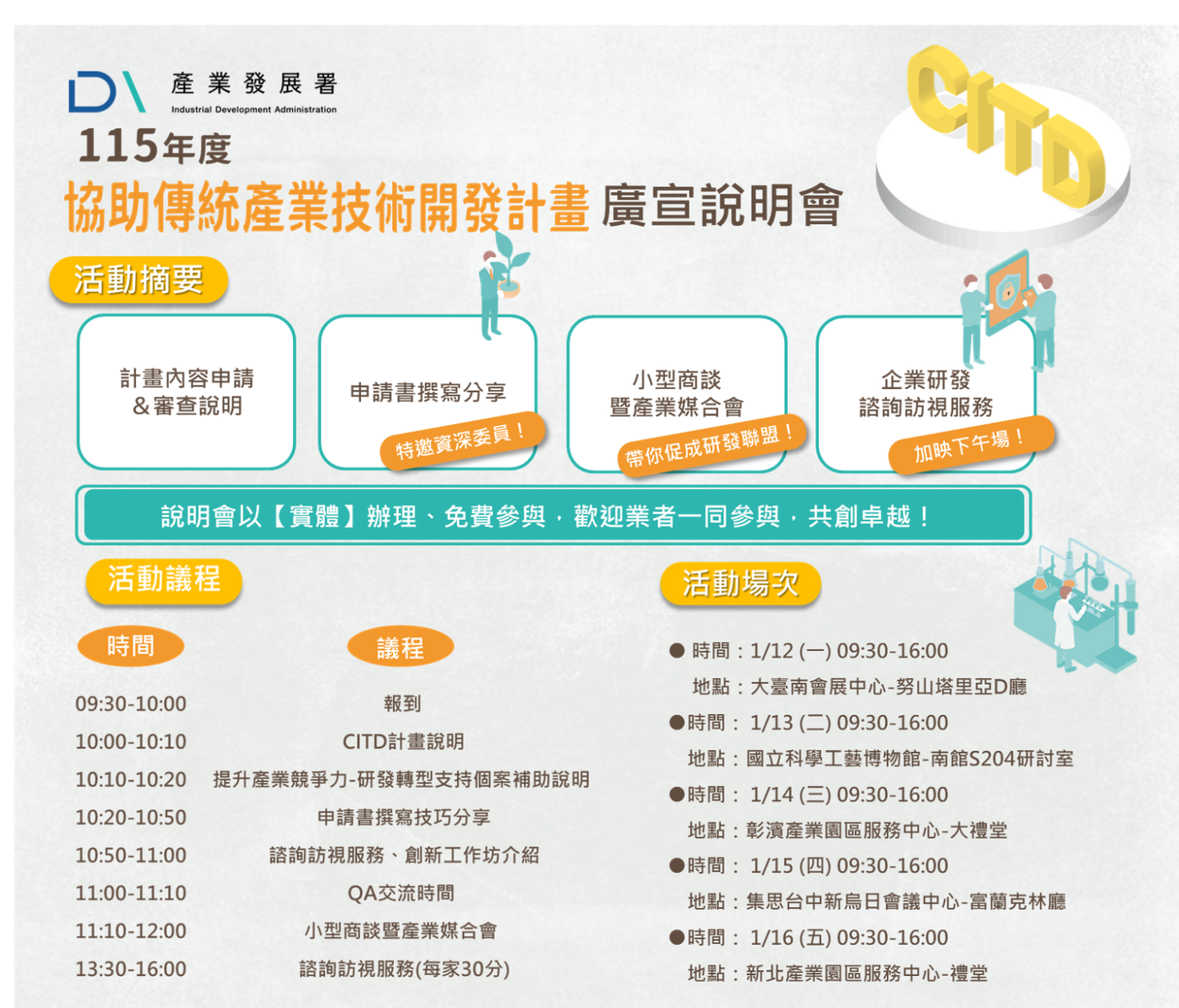 115年度「協助傳統產業技術開發計畫(CITD)」開始受理申請-1